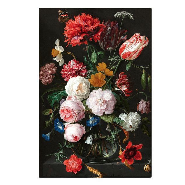 Cuadros de plantas Jan Davidsz De Heem - Still Life With Flowers In A Glass Vase