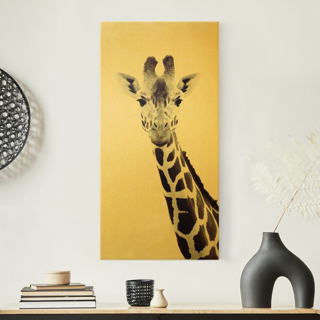 Decoración en la cocina Giraffe Portrait In Black And White