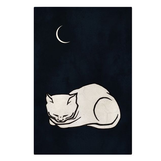 Lienzos de cuadros famosos Sleeping Cat Illustration