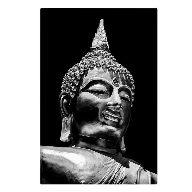 Cuadros modernos blanco y negro Buddha Statue Face
