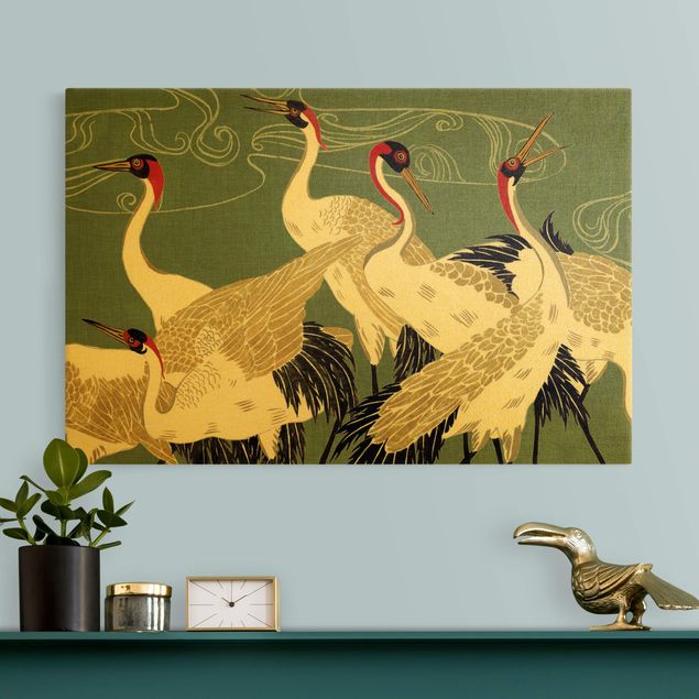Lienzos animal Crane With Golden Feathers I