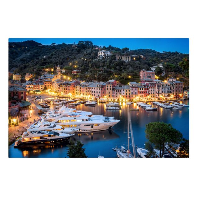 Cuadros de ciudades Night Time In The Harbour Of Portofino