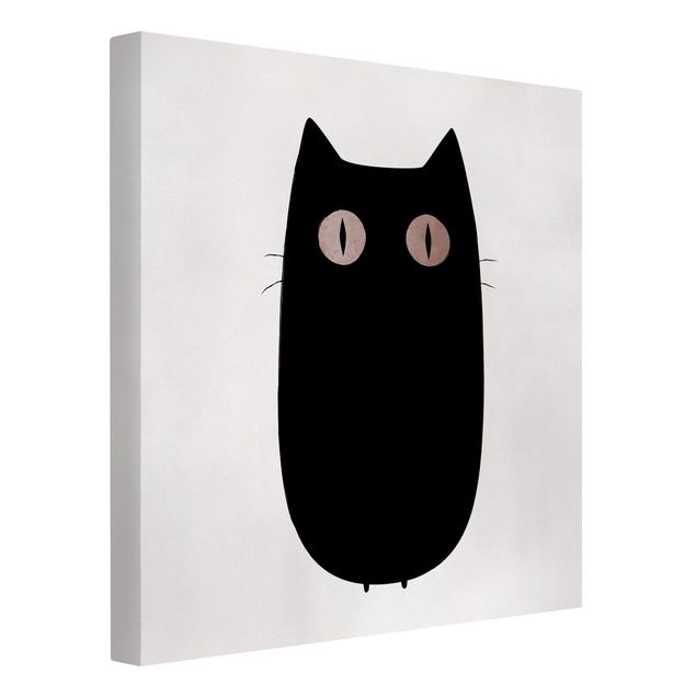 Lienzos en blanco y negro Black Cat Illustration