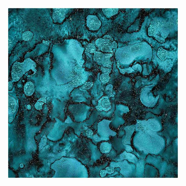 Cuadros turquesa Turquoise Drop With Glitter