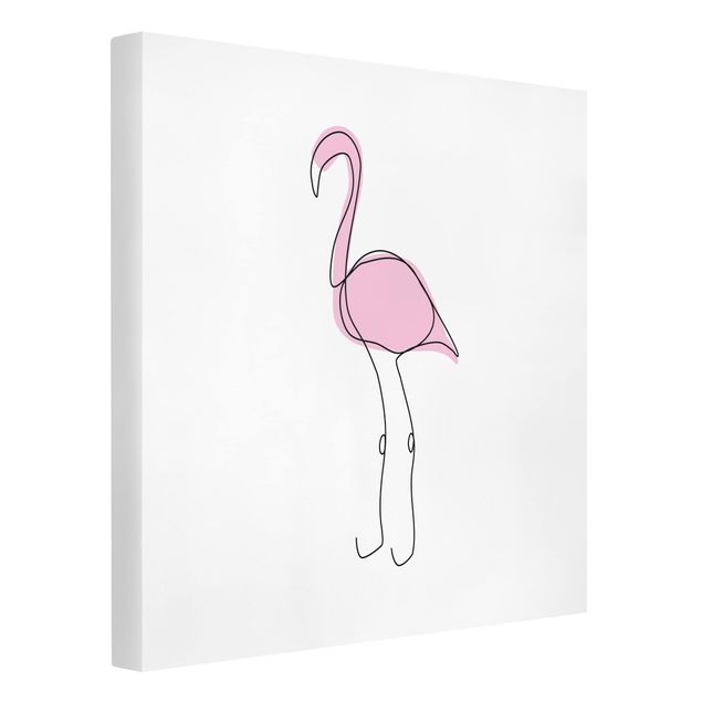Lienzos animal Flamingo Line Art