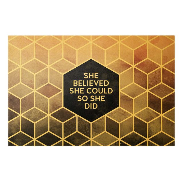 Cuadros decorativos Golden Geometry - She Believed She Could