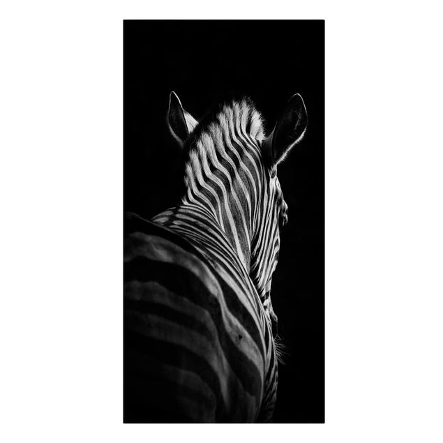 Lienzos animales Dark Zebra Silhouette