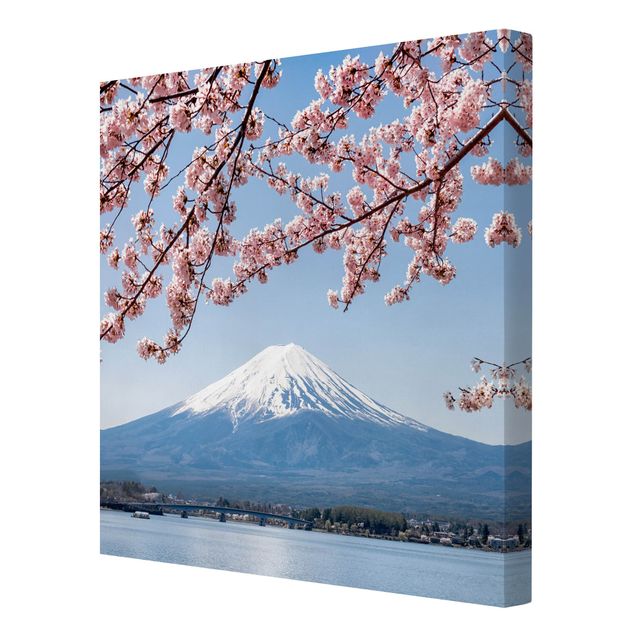 Cuadros de paisajes naturales  Cherry Blossoms With Mt. Fuji