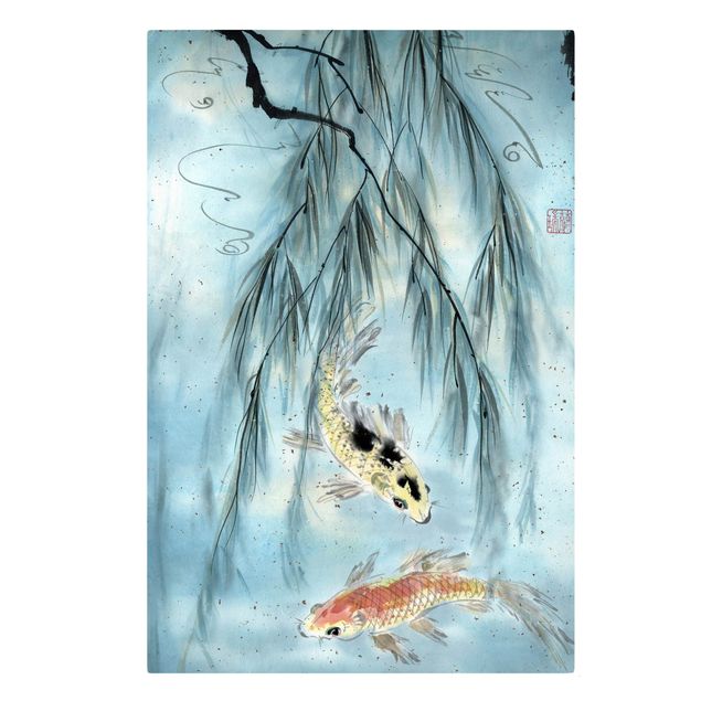 Lienzos animales Japanese Watercolour Drawing Goldfish II