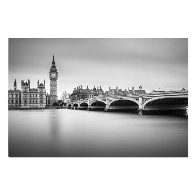 Lienzos en blanco y negro Westminster Bridge And Big Ben