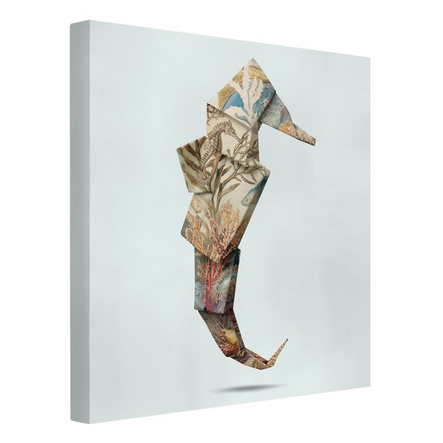 Lienzos de cuadros famosos Origami Seahorse