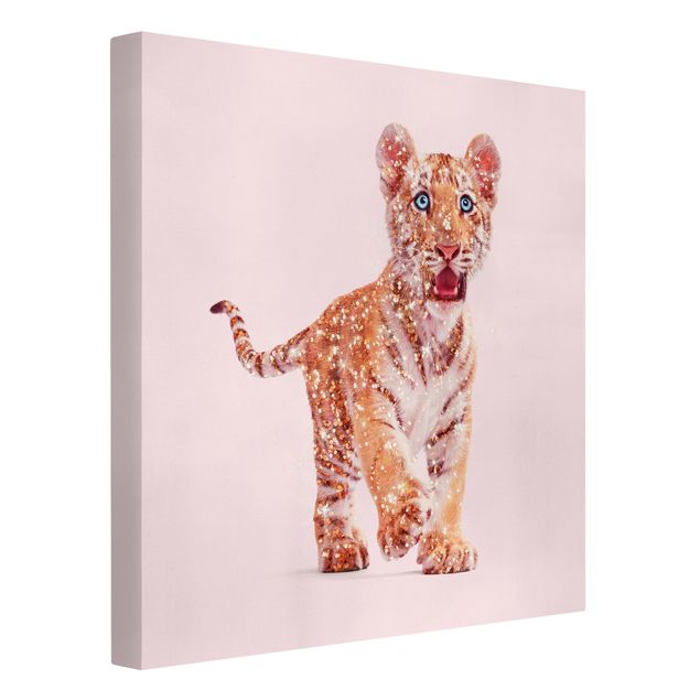 Lienzos de cuadros famosos Tiger With Glitter