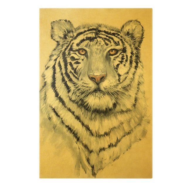 Lienzos dorados Portrait White Tiger I