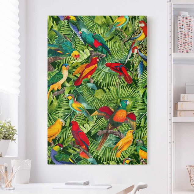 Decoración cocina Colourful Collage - Parrots In The Jungle