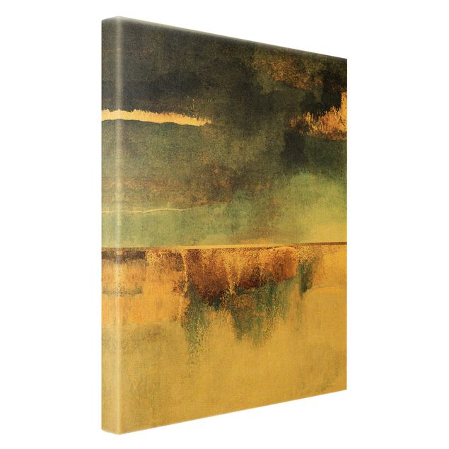 Cuadros modernos Abstract Lakeshore In Gold