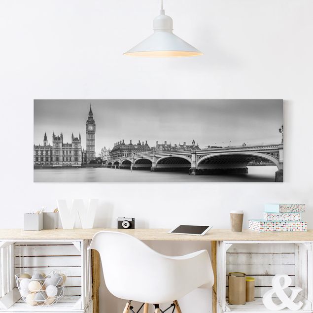 cuadros-arquitectura-skyline-londres Westminster Bridge And Big Ben