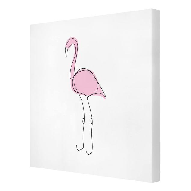 Cuadros infantiles animales Flamingo Line Art