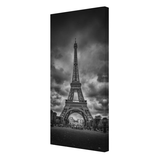 Cuadros arquitectura Eiffel Tower In Front Of Clouds In Black And White