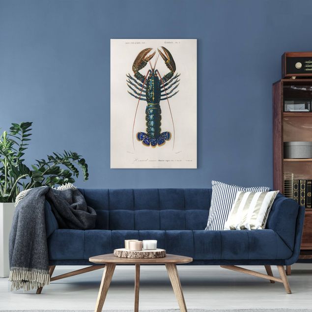 Lienzos vintage Vintage Board Blue Lobster