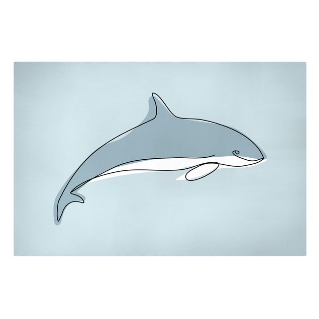 Lienzos animales Dolphin Line Art