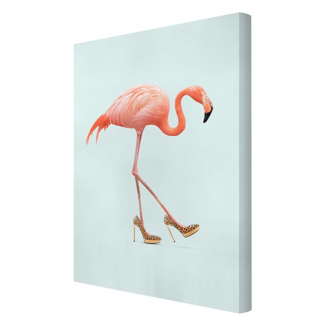 Cuadros naranja Flamingo With High Heels