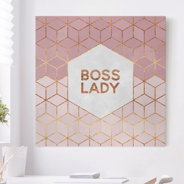 Cuadros Boss Lady Hexagons Pink