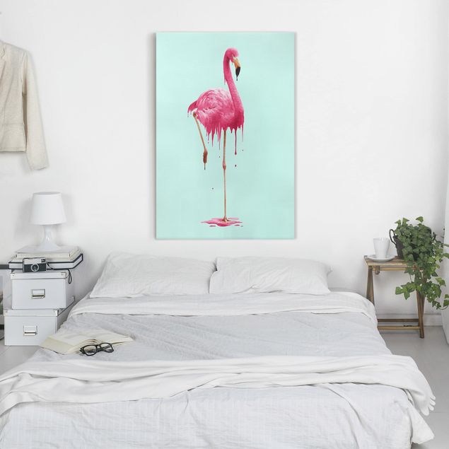 Lienzos de cuadros famosos Melting Flamingo