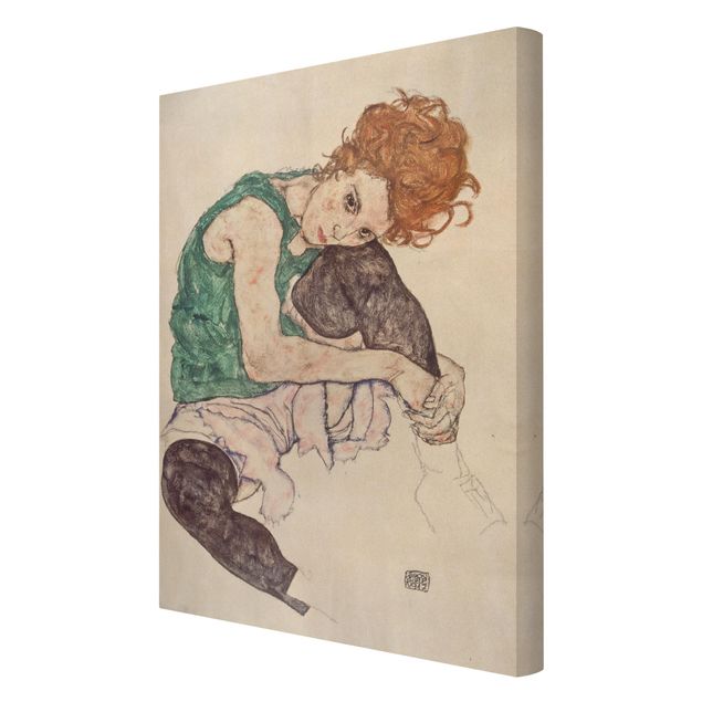Reproducciónes de cuadros Egon Schiele - Sitting Woman With A Knee Up