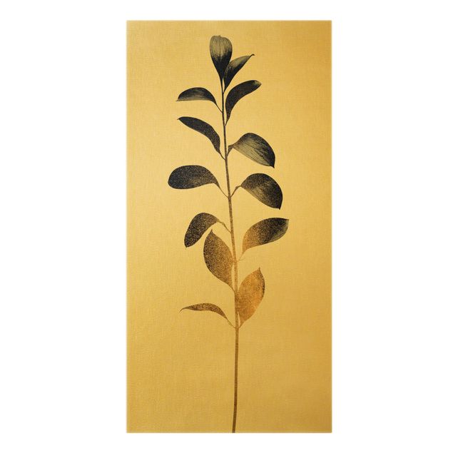 Cuadros de flores modernos Graphical Plant World - Gold And Grey