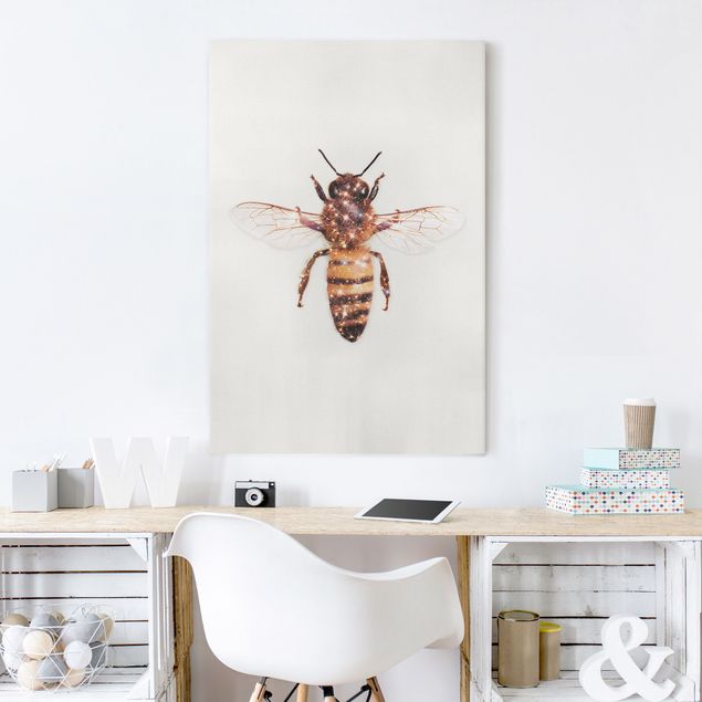 Lienzos de cuadros famosos Bee With Glitter