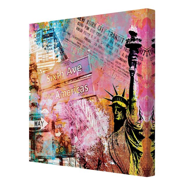 Lienzos de cuadros famosos Sixth Avenue New York Collage