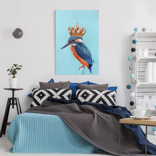 Lienzos de cuadros famosos Kingfisher With Crown