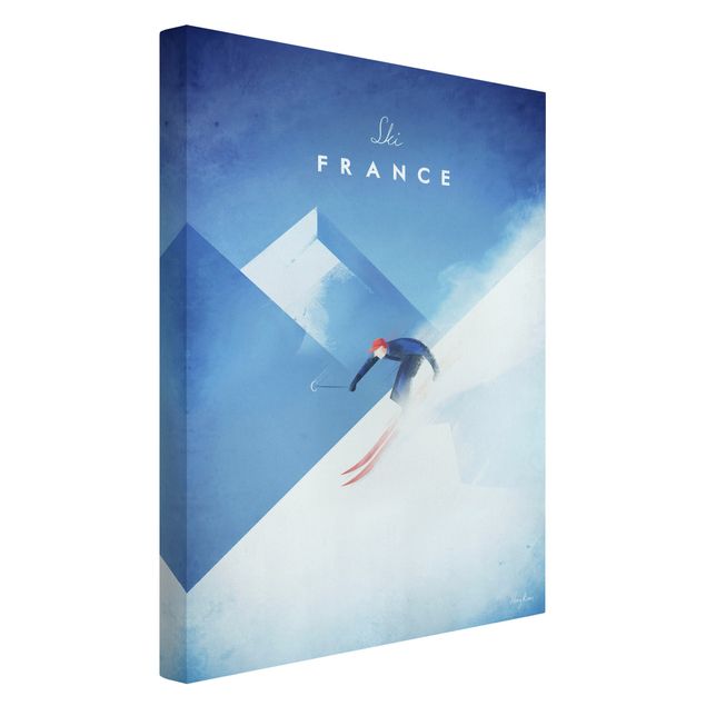 Cuadro con paisajes Travel Poster - Ski In France