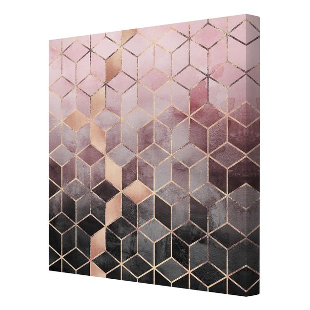 Cuadros Elisabeth Fredriksson Pink Grey Golden Geometry