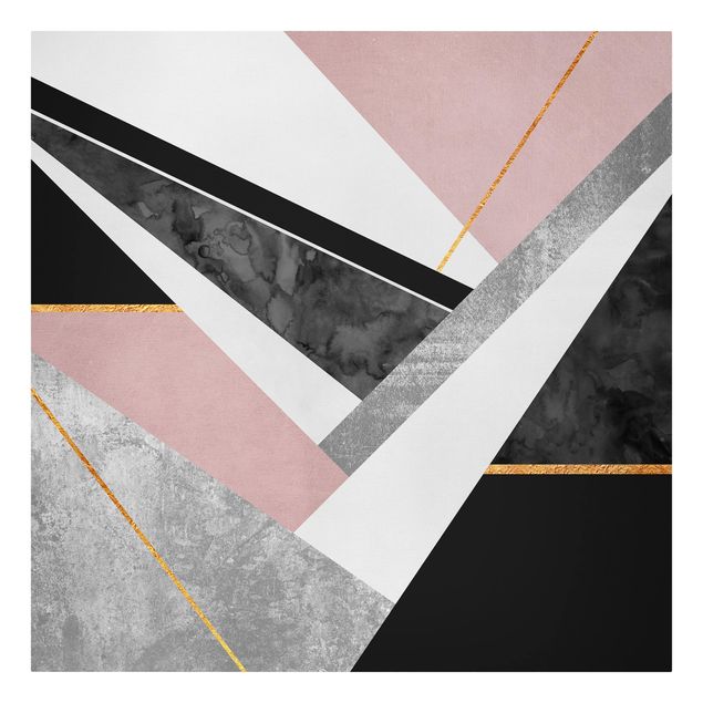 Cuadro naranja Black And White Geometry With Gold