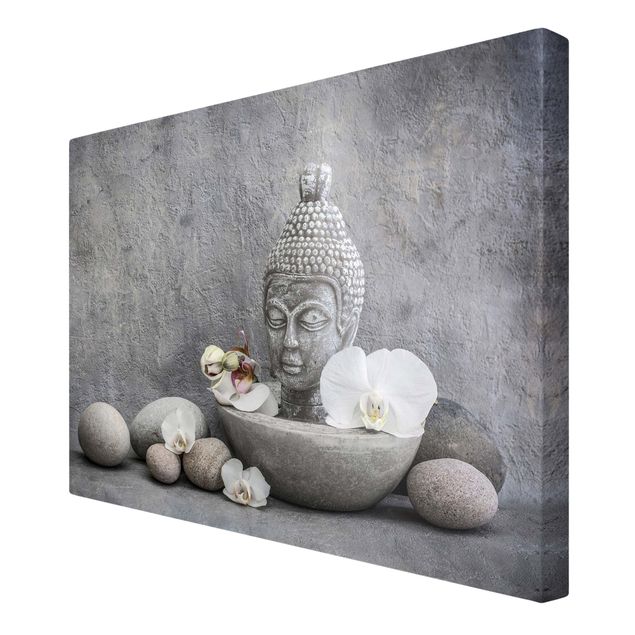 Láminas de cuadros famosos Zen Buddha, Orchid And Stone