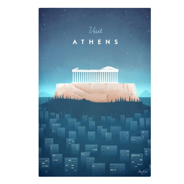 Cuadros en tonos azules Travel Poster - Athens