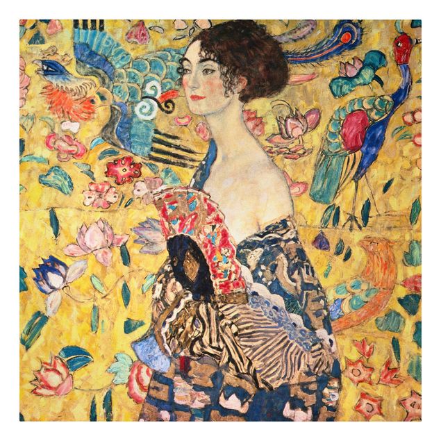 Lienzos de cuadros famosos Gustav Klimt - Lady With Fan