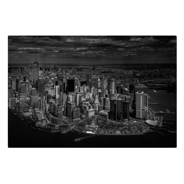 Lienzos blanco y negro New York - Manhattan From The Air