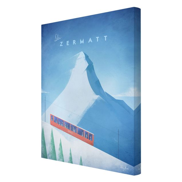 Lienzos de ciudades Travel Poster - Zermatt