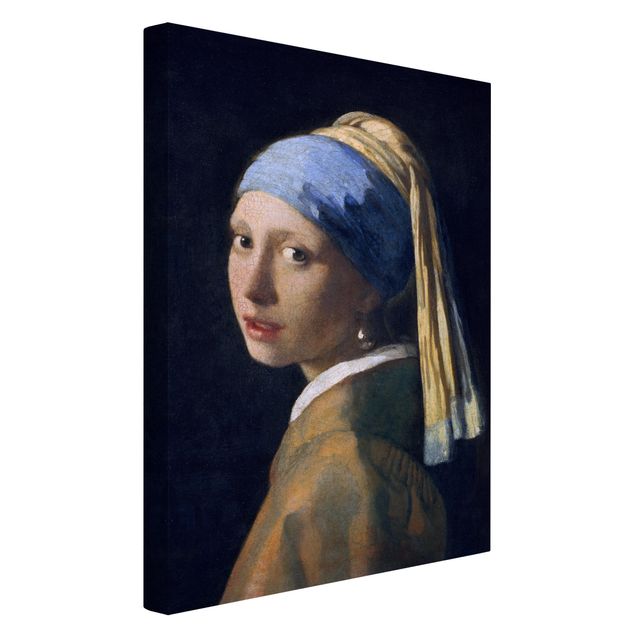 Lienzos de cuadros famosos Jan Vermeer Van Delft - Girl With A Pearl Earring