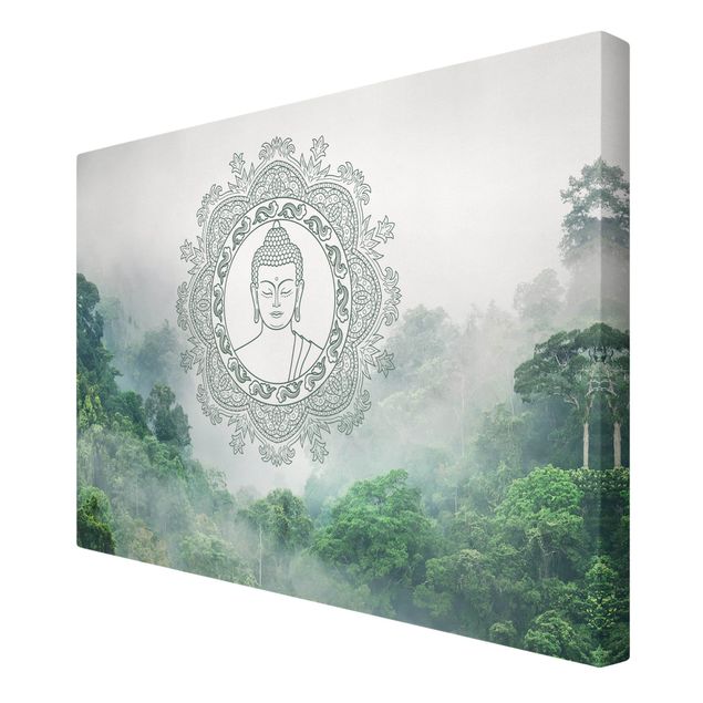 Lienzos ciudades Buddha Mandala In Fog