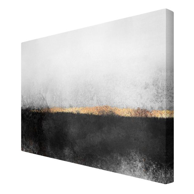 Cuadros Elisabeth Fredriksson Abstract Golden Horizon Black And White