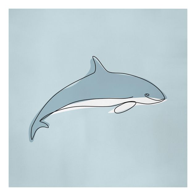 Lienzos animal Dolphin Line Art
