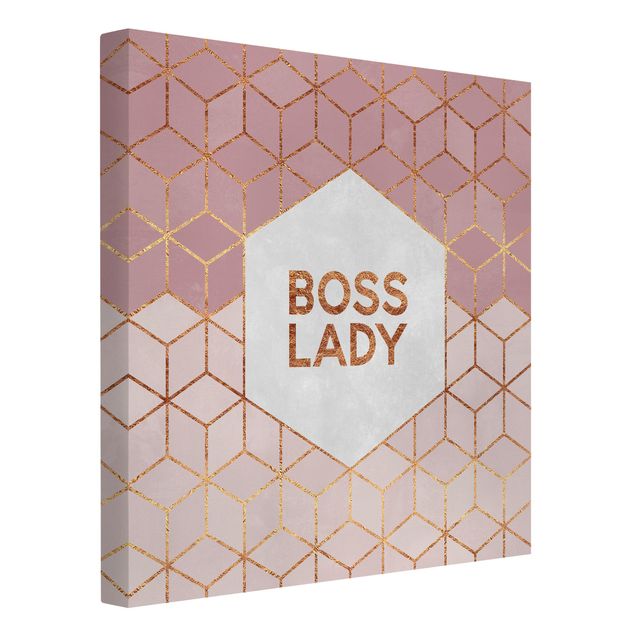 Lienzos de patrones Boss Lady Hexagons Pink