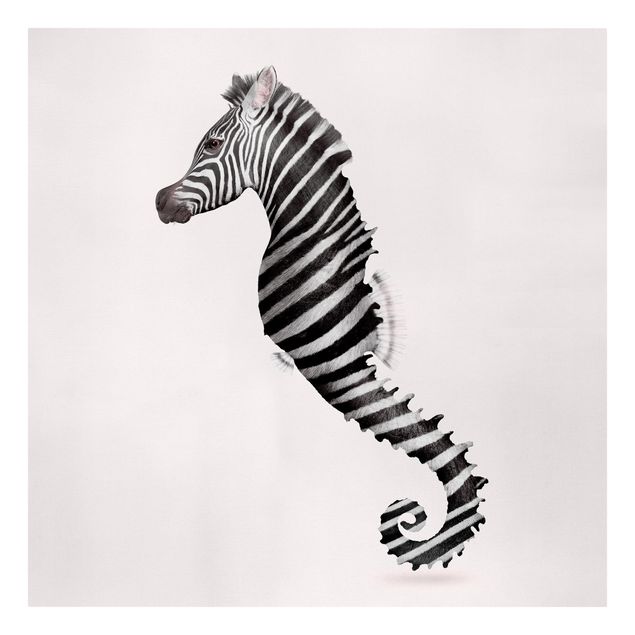 Cuadros de caballos Seahorse With Zebra Stripes