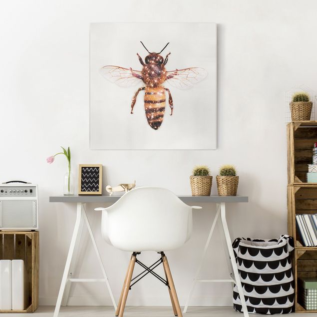 Lienzos de cuadros famosos Bee With Glitter