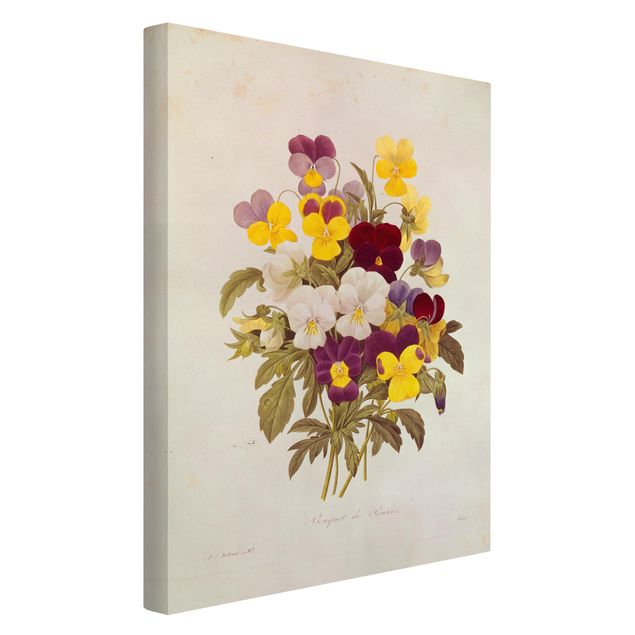 Lienzos flores Pierre Joseph Redoute - Bouquet Of Pansies