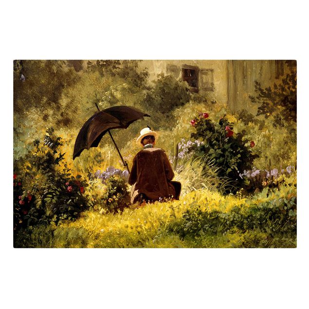 Lienzos de flores Carl Spitzweg - The Painter In The Garden