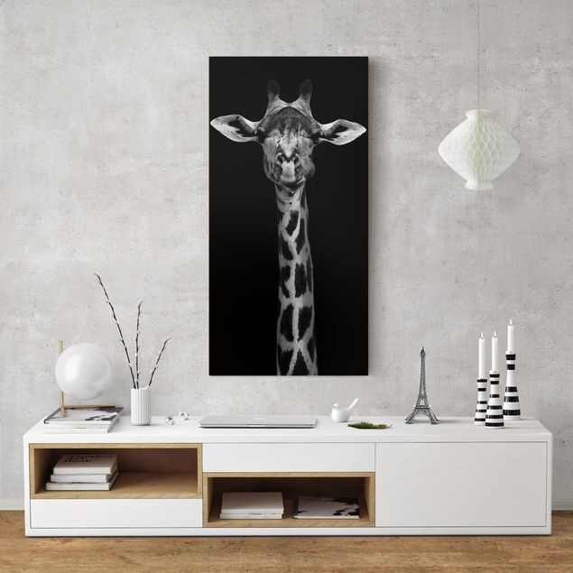 Cuadro jirafas Dark Giraffe Portrait